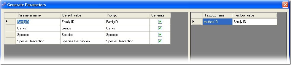 Generate Parameters Generate Parameters
