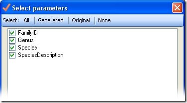 Select Parameters Select Parameters