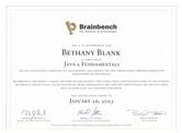 Brainbench Sample Certificate