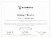 Brainbench Sample Certificate